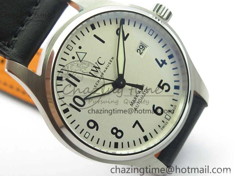 MIROTIME 0226 MARK XVIII IW327002 SS FKF 1:1 Best Edition White Dial On Black Leather Strap Affordable 7121